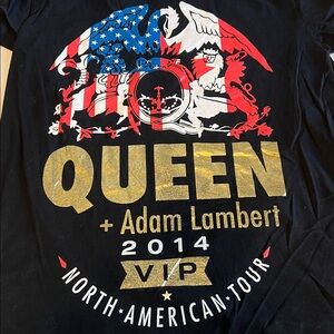 Queen + Adam Lambert 2014 VIP Graphic TShirt Black Size Medium